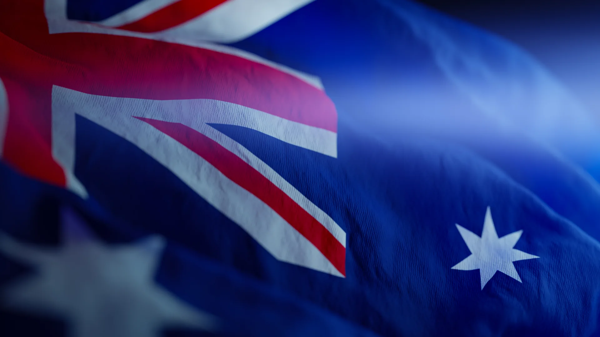 australian national flag waving