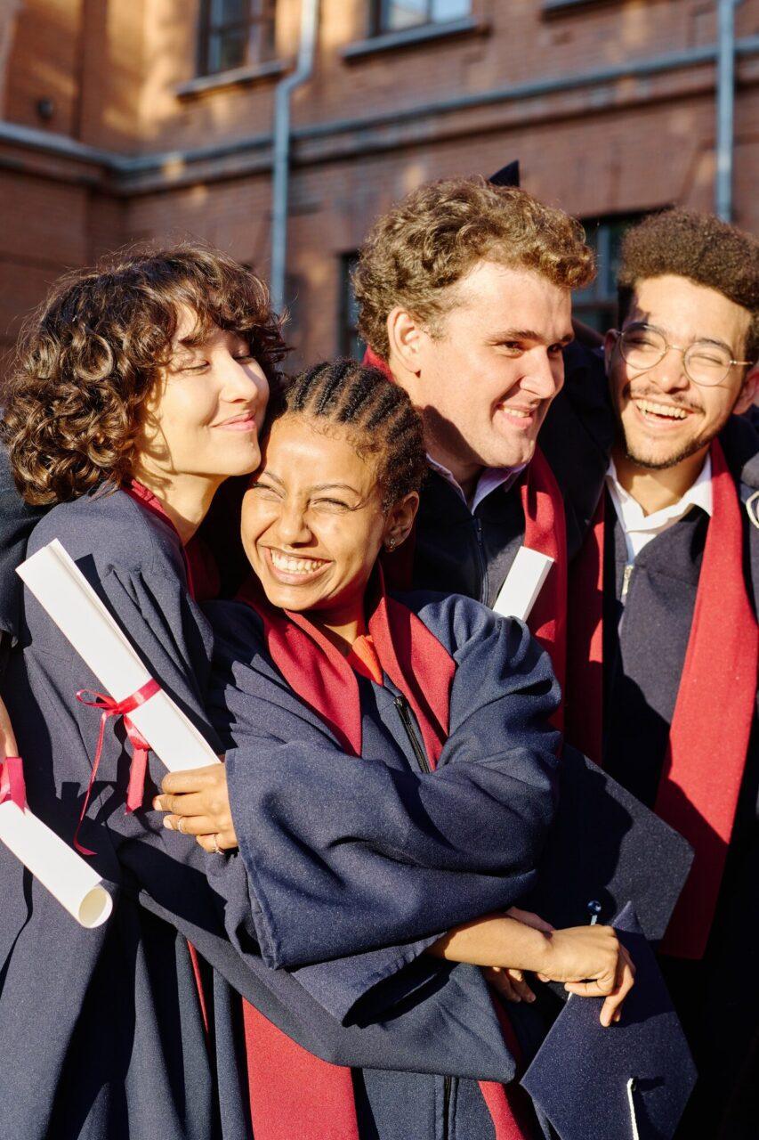 happy students graduating from university