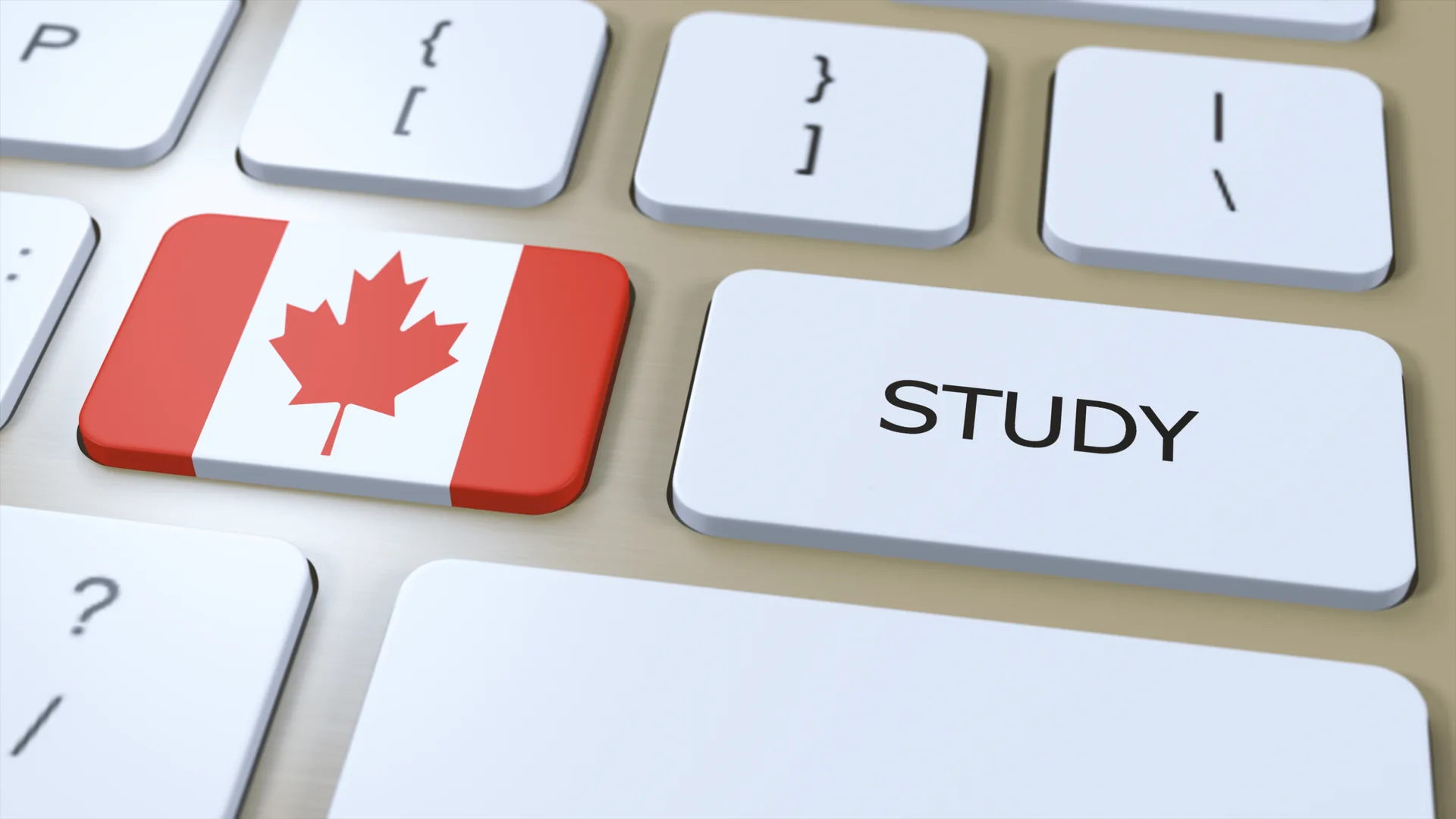study in canada keyboard maple leaf